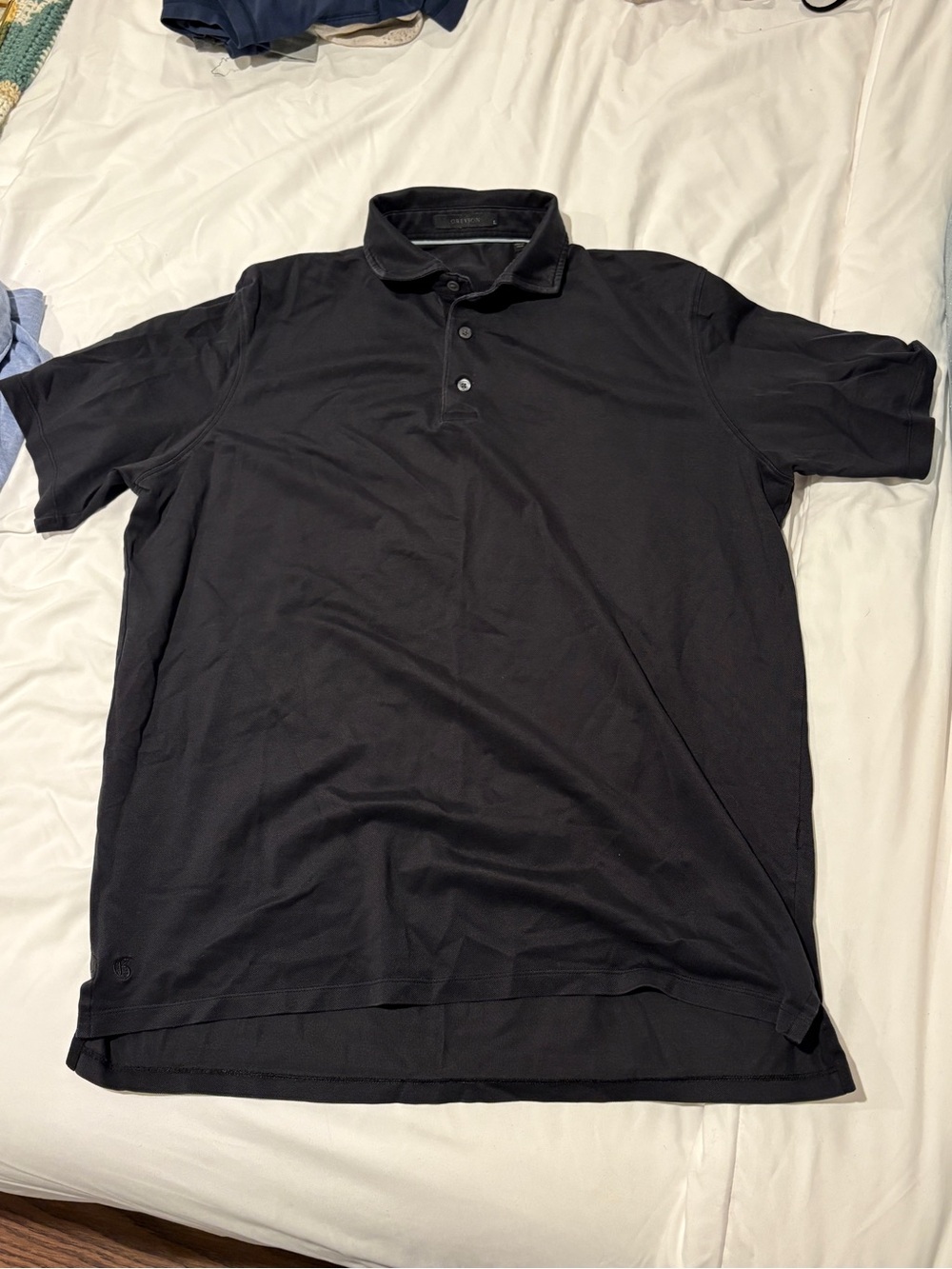 Greyson Black Polo Shirt with Button Placket
